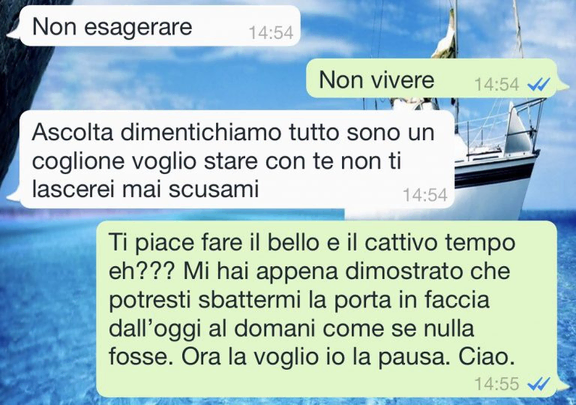 Forse non volevo prendere una pausa
