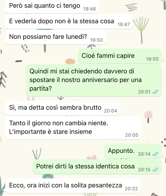 L'anniversario o la partita