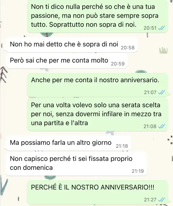 L'anniversario o la partita
