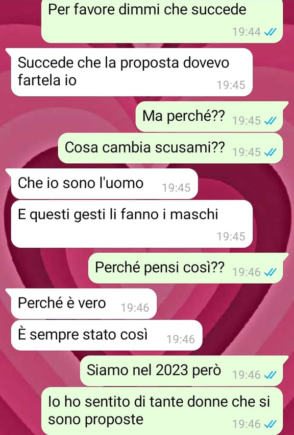 La proposta di matrimonio di lei