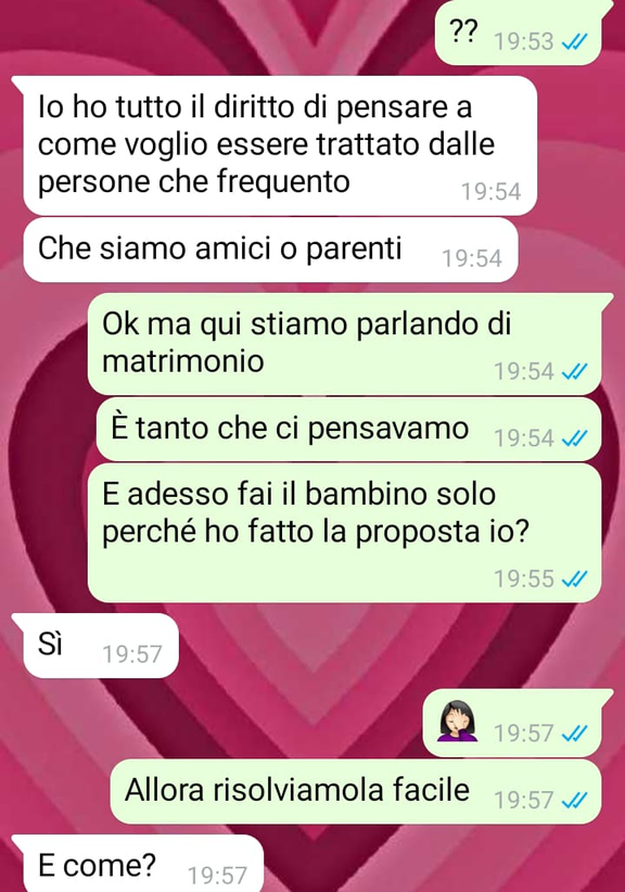 La proposta di matrimonio di lei