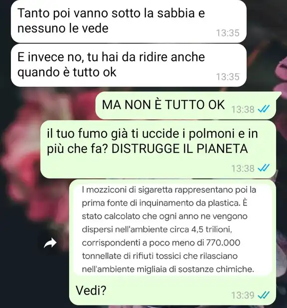 I mozziconi in spiaggia